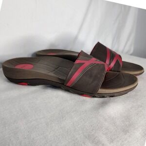 Vionic Sprint Brown Pink Orthotic Slide Sandals Womens Size 8 EUR 39